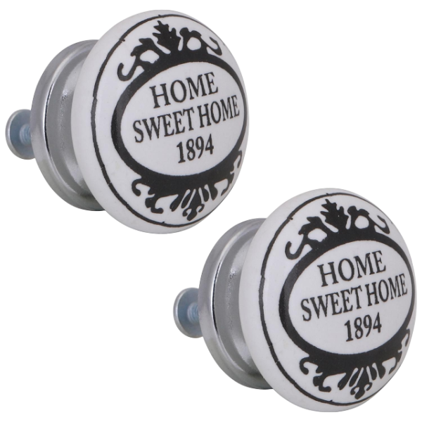 Set de perillas Home porcelana 40 mm 2 unidades Fixser