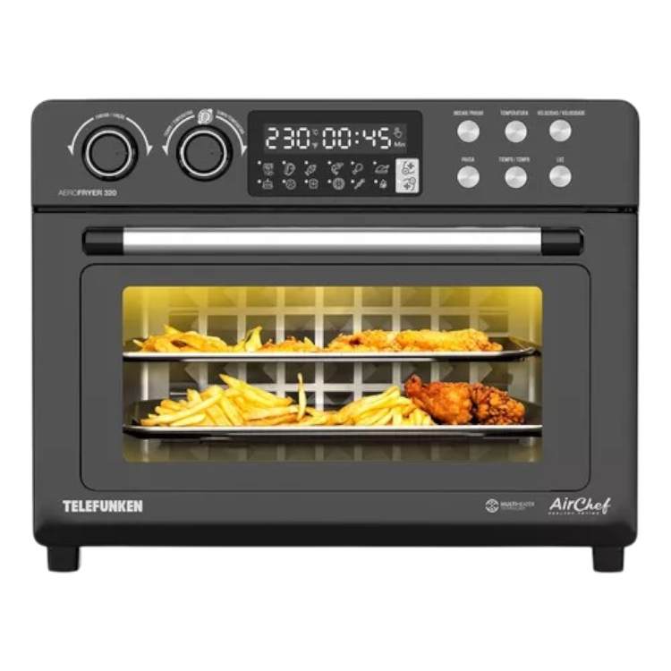 D_NQ_NP_712285-MLA82825491031_03-Photoroom Freidora De Aire Horno Telefunken Aerofryer 320 Digital 32lt Color Gris Oscuro - Imagen 1