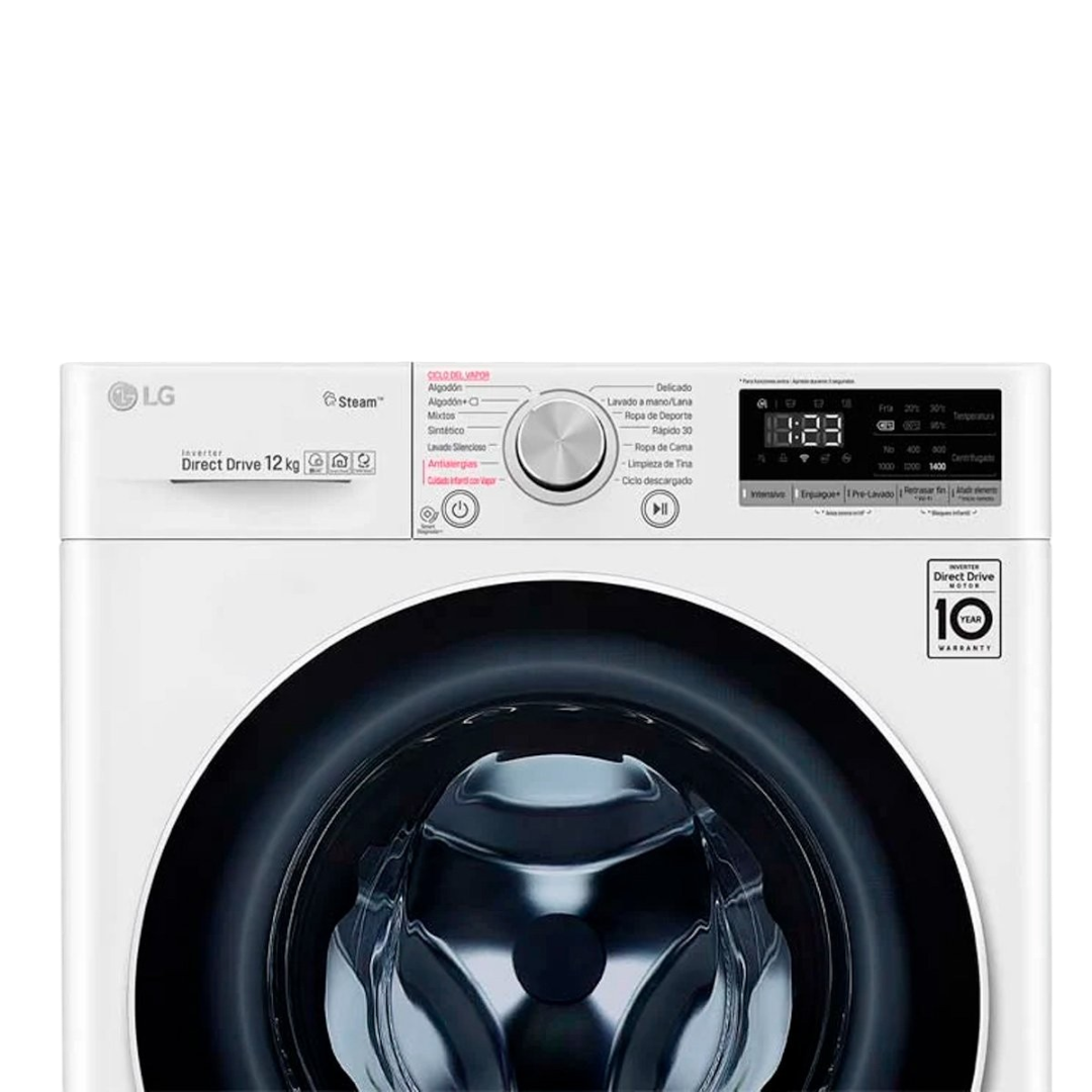 image3-2000377129159-Photoroom Lavadora LG Carga Frontal 12 kg Blanco WM12WVC4S6 - Imagen 4