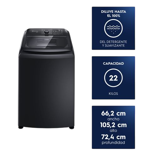 189313-500-500-Photoroom Lavadora Electrolux Carga Superior 22Kg Expert Jet&Clean y Atrapa Pelusas LS22Y Negra - Imagen 3