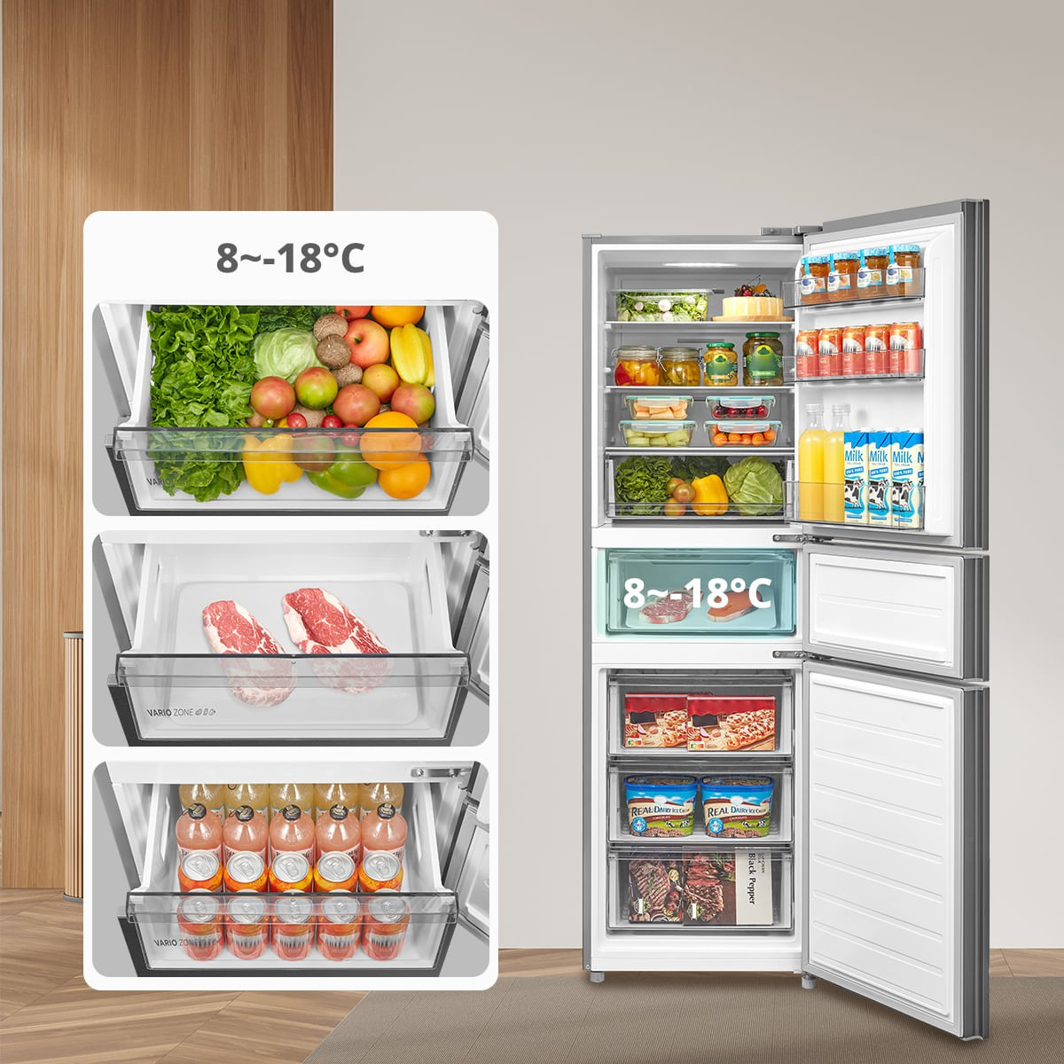 image (4) Refrigerador Midea No Frost 263 lts. Inverter Bottom Freezer MDRB363TDE50IN - Imagen 5