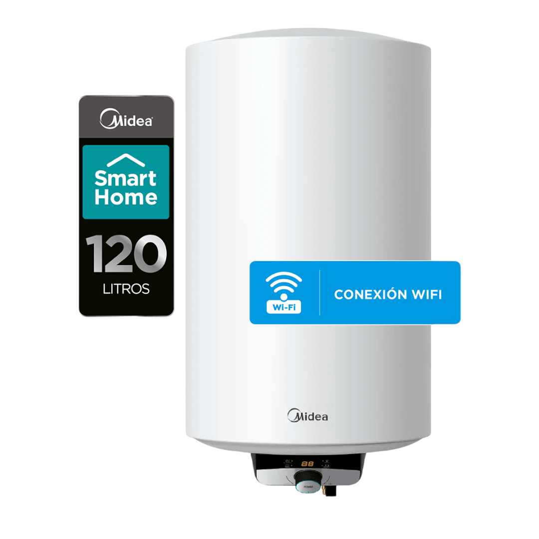 image-Photoroom Termo Eléctrico Midea 120 litros WiFi con Mega Water - Imagen 1